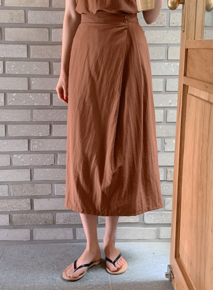펜시브 버튼 skirt (linen 15%)